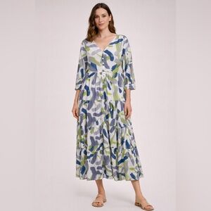 Multicolor Print Spring Maxi Dress